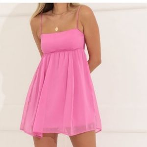 LUCY IN THE SKY💕🎀🎀 size SMALL. Pink baby doll dress